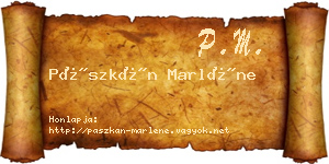 Pászkán Marléne névjegykártya